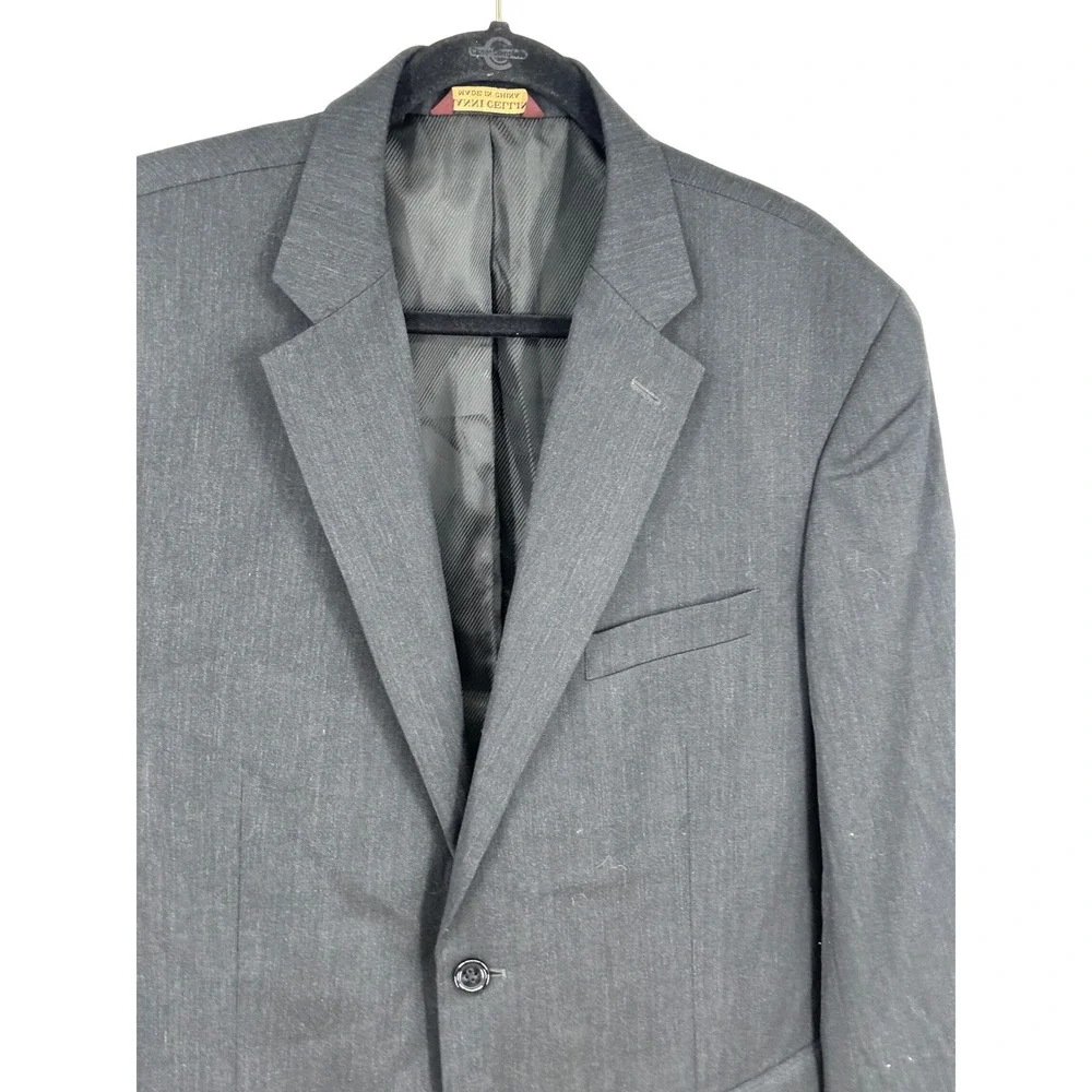 Gianni Celli‎ Mens Wool Blazer Sport Coat Charcoal Gray 46R
